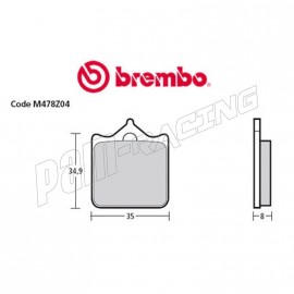 Brembo Vorne Endurance Racing-Bremsbeläge Brembo Z03 Typ A