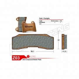 Brembo Z03 brake pads for caliper Brembo p30/34 monoblock endurance