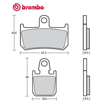 Brembo Z03 brake pads Type G Endurance caliper 6 pistons R1, MT-01, V-Max