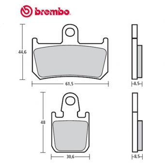 Plaquettes de frein avant Brembo Z03 Type G Endurance Etrier 6 pistons R1, MT-01, V-Max