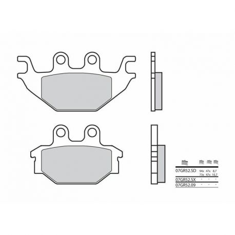 Brembo brake pads rear organic MT-125 2014-2019, YZFR125 2008-2022