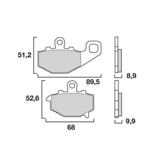 Plaquettes de frein arrière Brembo KAWASAKI