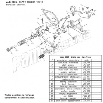 Bonamici Racing Rearsets replacement parts S1000RR 2015-2018