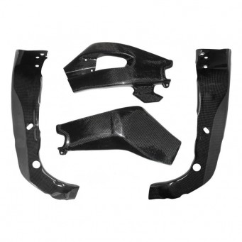 Carbon frame protector and swingarm protector with chain guard R6 2017-2024