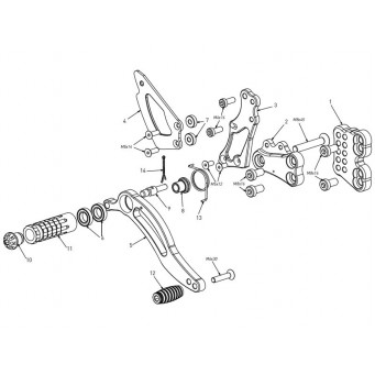 Rearsets replacement Bonamici Racing GSXR1000 2005-2006