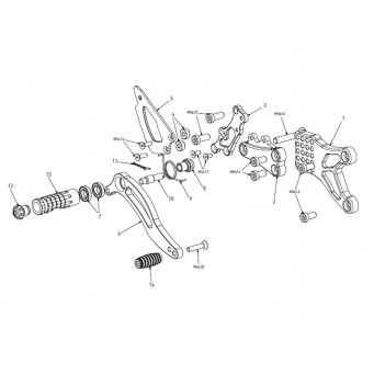 Bonamici Racing Rearsets replacement parts Daytona 675 | 675 Street Triple 2006-2012