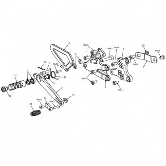 Bonamici Racing Rearsets replacement Bonamici Racing Street Triple 765 2017-2021