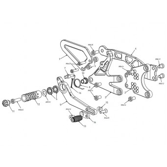 Rearsets replacement Bonamici Racing R1 2015-2022