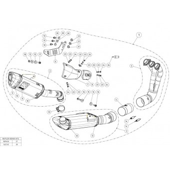 Akrapovic spare part for exhaust system S-Y9R13-HAPT | S-Y9R14-APC 