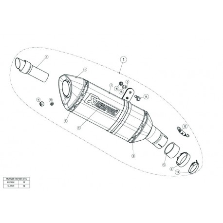 Akrapovic exhaust silencer hanger replacement (carbon) for S-S10SO8-HRC
