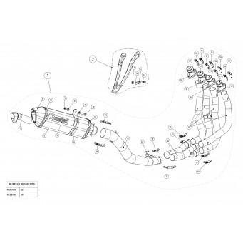 Akrapovic Titan-Schalldämpfermanschette für Rennstrecken und Slip-On ZX-10R 2011-2015 