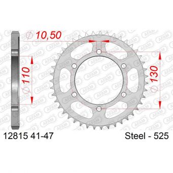 Couronne acier 525 AFAM GSXR600/750 2011-2016 L1-L6, GSXR1000 2009-2021 K9-M1