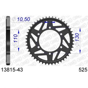 Couronne Aluminium AFAM 525 GSXR600/750 2011-2016 L1-L6, GSXR1000 2009-2021 K9-M1