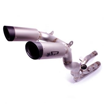 Ligne 3/4 inox ou titane double silencieux Dyno titane Panigale V4/V4R/V4S 2018-2023, Streetfighter V4/S 2020-2024 SPARK