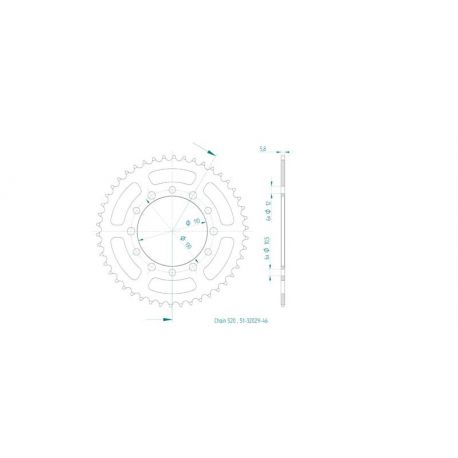 ESJOT racing aluminium sprocket pitch 520 for Kawasaki | Suzuki | Yamaha 