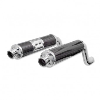 Spark Exhaust homologated ROUND slip-on twin silencer Ducati Monster 600 1994-2001 | Monster 900 1993-1999