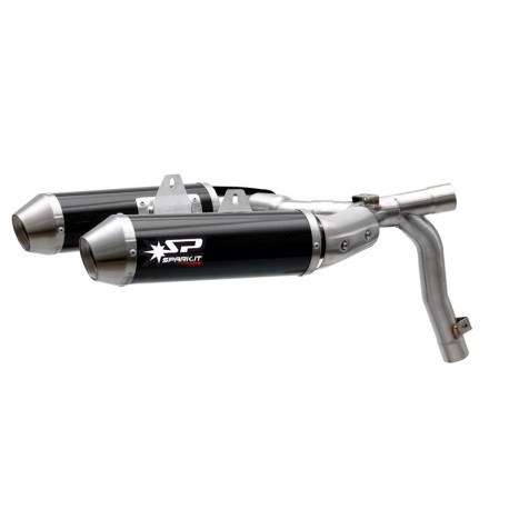 Spark Exhaust homologated 3/4 kit + ROUND double silencer Ducati Monster 696/795/796/1100/1100S 2008-2015