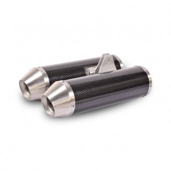 Spark Exhaust homologierte ROUND Slip-on Doppelschalldämpfer Ducati Monster 696/795/796/1100/1100S 2008-2015