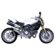 Spark Exhaust homologierter 3/4 Kit + MEGAPHONE Slip-on Doppelschalldämpfer Ducati Monster 696/795/796/1100/1100S 2008-2015