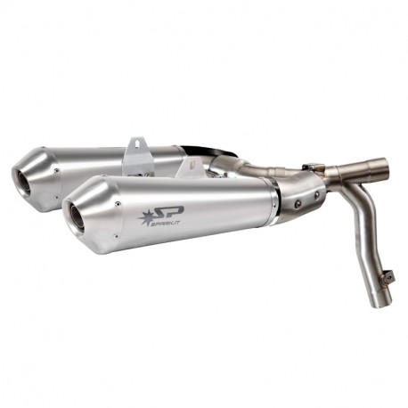 Spark Exhaust zugelassener 3/4 Kit + MEGAPHONE Slip-on Doppelschalldämpfer Ducati Monster 696/795/796/1100/1100S 2008-2015