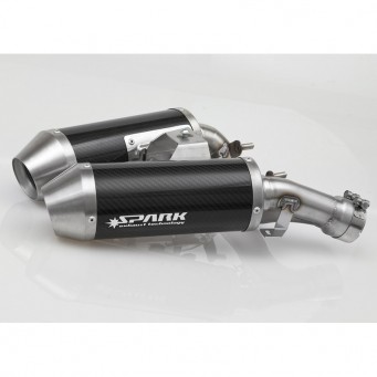 Spark Exhaust&nbsp;ROUND&nbsp;Doppelschalldämpfer&nbsp;mit ABE Hypermotard 796 2010-2012 | Hypermotard 1100/S/EVO/EVO SP 2007-2012