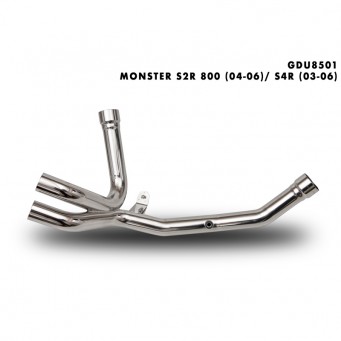 Spark Racing stainless steel exhaust manifold for catalytic converter removal without ECE for 800 Monster S2R 2005-2006 | 996 Mo