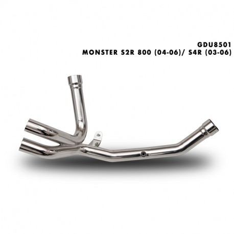 Spark Racing-Krümmer aus Edelstahl zur Eliminierung des Katalysators ohne ABE 800 Monster S2R 2005-2006 | 996 Monster S4R 2003-2