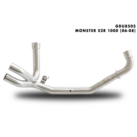 Spark Racing stainless steel exhaust manifold for catalytic converter removal without ECE for Monster 1000 S2R 2006-2008