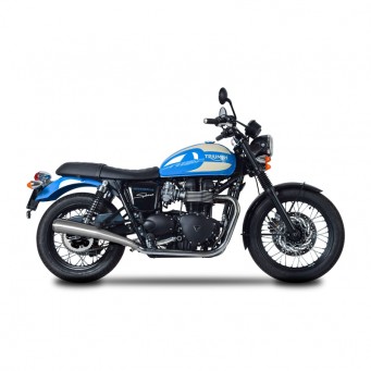 Spark Exhaust homologated 70's slip-on twin silencer Triumph Bonneville T100 2005-2016