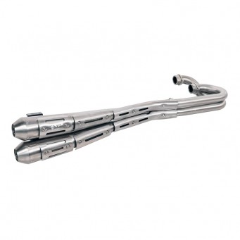 Spark Exhaust komplette 2in2 Auspuffanlage mit 70's Endschalldämpfer Triumph Scrambler 2006-2016