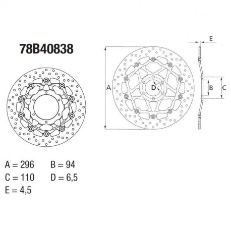 Brembo series oro floating front brake disc GSX600F | SV650/X | Gladius 650