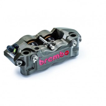 Brembo Paar Radialbremssättel P4 32/36, gefräst, montiert, Titan-Kolben 108 mm HPK 