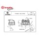 Brembo cast P2/32G left rear caliper, black. 84 mm center distance for 5 mm disc
