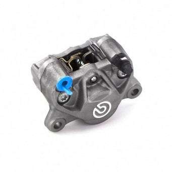 Brembo P2/34E left-hand fixed rear caliper, titanium-colored. Center distance: 84 mm