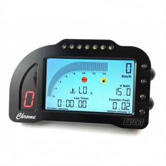 Tableau de bord et chronomètre Chrome Lite avec adaptateur plug & play I2M Panigale V4/V4S 2025-