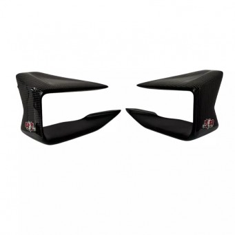 Ailerons supérieurs avant fibre de verre noire pour carénage racing S2 CONCEPT R1 GP 2015-2025