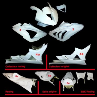 SRT Fairings Komplettsatz 5-teilig Racing aus GFK- BMW S100RR/HP4