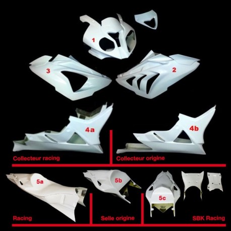 Motoforza SRT FAIRINGS Komplettes Endurance-Verkleidungsset aus Fiberglas für S1000RR 2012–2014