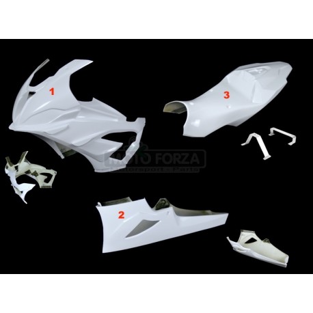 SRT Fairings 3-piece racing fairing kit, version 1, fiberglass, for S1000RR 2019-2022