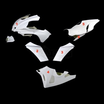 SRT Fairings Komplettes 6-teiliges Rennverkleidungsset aus Fiberglas. Umbausatz für R1-Modelle ab 2020 2015–2019