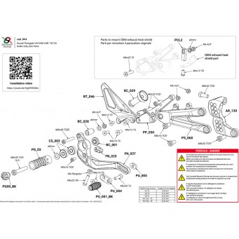 Bonamici Racing Ersatzteile für Fussrastenanlage Ducati Panigale V4/V4S 2018-2024 | V4R 2019-2024