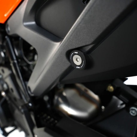 R&G Racing Abdeckkappen für die hinteren Fußrastenlöcher der KTM Duke 990/R 2024–2026