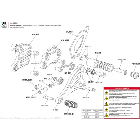 Bonamici Racing Rearsets replacement parts Aprilia RSV4 | Tuono V4 2017-2024 Bonamici Racing Rearsets replacement parts Aprilia RSV4 | Tuono V4 2017-2024
