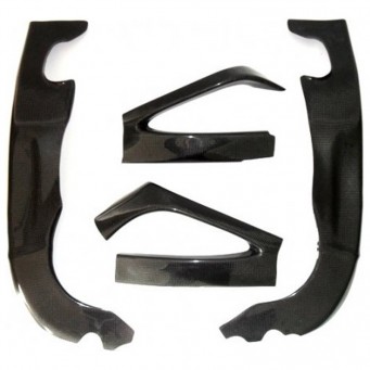 Pair of carbon frame and swingarm protectors for Yamaha R1 2004-2006